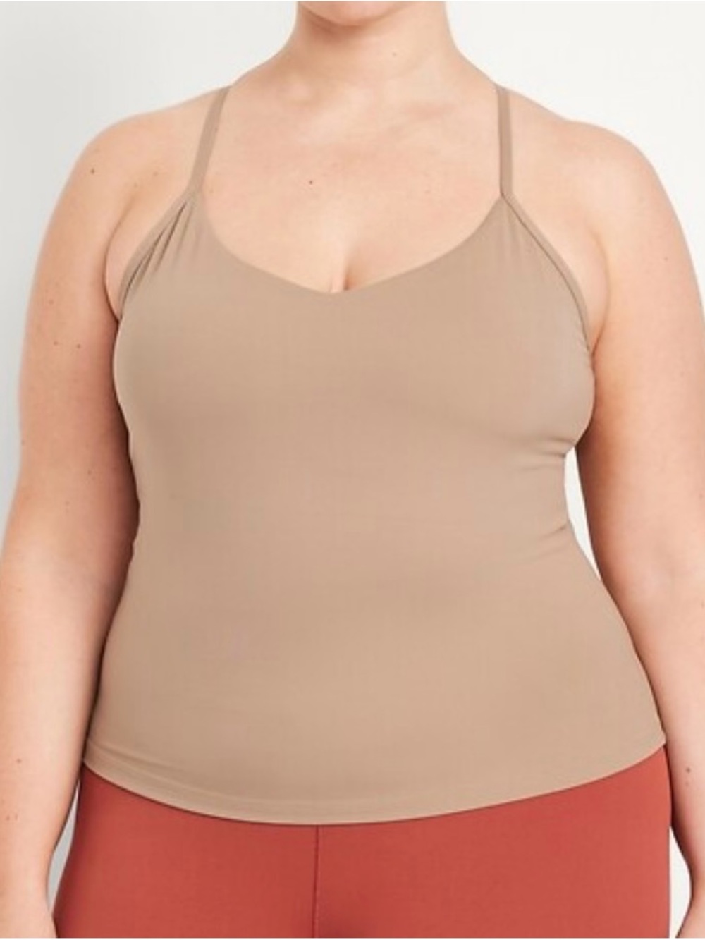 Old Navy Active StudioSmooth Racerback Support Tank XL Tan Nude Beige